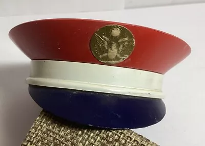 Vintage Military Hat Powder Compact For Sweetheart Red White & Blue Plastic  • $14.95