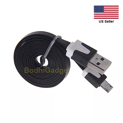 6FT Micro USB Flat Noodle Charger Cable Cord For Cellphone Tablet • $5.98