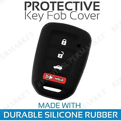 Key Fob Cover For 2013-2017 Honda Accord Remote Case Rubber Skin Jacket • $6.95