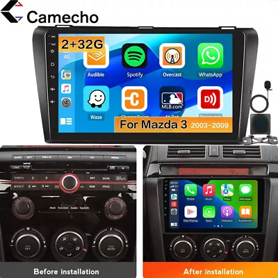 Android 13.0 Apple Carplay GPS Car Stereo GPS Radio For Mazda 3 2003-2009 Camera • $184.99