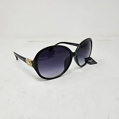 NEW Versace 1969 Vintage Black Gold Stylish Round Sunglasses - LLV9617 C1 58/17 • $32.99