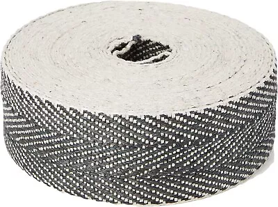 £34.99 • Buy BLACK & WHITE UPHOLSTERY WEBBING For Seats & Furniture (Extra Load Strength)