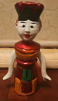 Vietnamese Female Wood Water Puppet Figure Handmade Pull String Mechanism 7  • $28