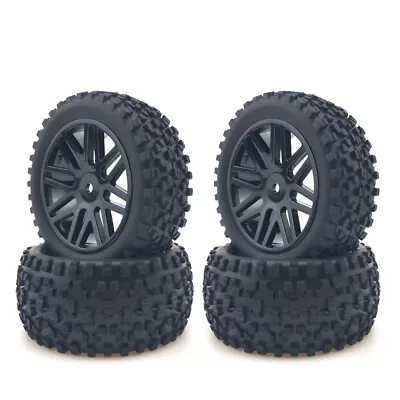 4X 1/10 Buggy Wheels Tires 12mm Hex For Tamiya TT-02B HSP HPI RC Off Road Car • £19.19