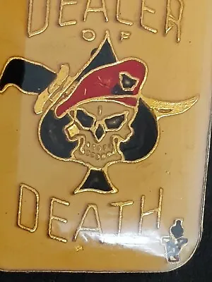 Get 2 Vintage Dealer Of Death Ace Of Spades Death Card Skull Army Airborne Pins • $4.99