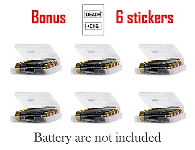 AA/AAA Cell Battery Storage Case/Holder/Organizer Box Clear Hard Plastic 6 Pack • $6.99