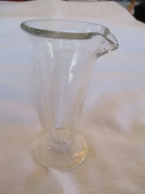 Vintage 8 Dram 30 CC Glass Apothecary Beaker Hand Etched Graduations • $18.95