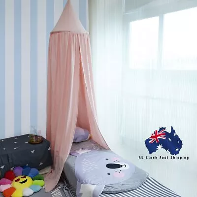 Kids Bed Canopy Bedcover Mosquito Net Curtain Bedding Round Dome Tent Cotton • $25.90