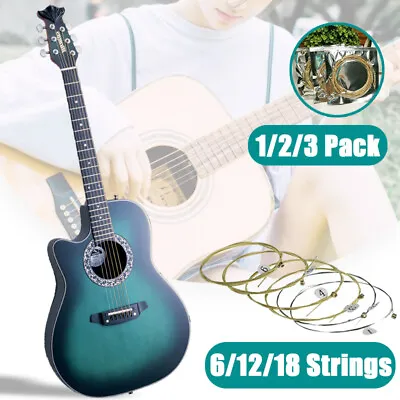 $3.90 • Buy 6/12/18 Pcs NEW Acoustic Guitar Strings With Steel Light Universal AU