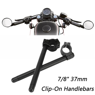 $28.95 • Buy Motorcycle Clip Ons Handlebar 37mm Clip-ons W/ 7/8  Bars Adjustable Handlebars