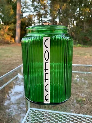 Owens-Illinois Forest Green 8  Ovoid Canister Hoosier Depression Art Deco Coffee • $30