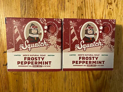 Dr. Squatch Holiday Limited Edition Soap FROSTY Peppermint 2 Christmas Bars • £19.27