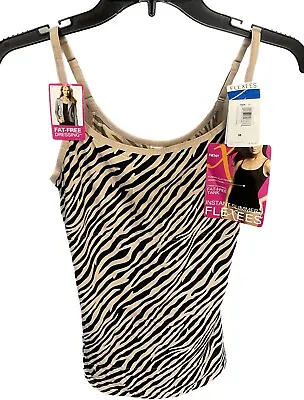 Flexees Maidenform Instant Slimmer Firm Control Tank XL Tan/Black Zebra B174 • $14.95