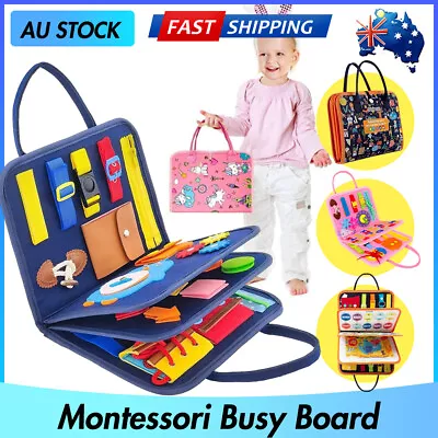 Montessori Busy Board For Toddlers Kids Learning Sensory Activity Board Gift NEW • $18.19