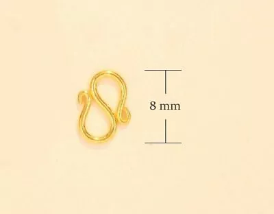 PURE 24k Solid Gold   S   Clasp Lock 8 Mm Handmade From Thailand #BK • $77.16