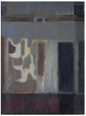 Malka Wanetik: Composition 1965 / Israeli Jewish Modern Abstract S/Oil • $400