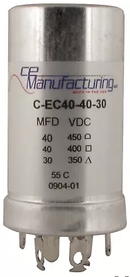 CE Manufacturing Multisection Mallory FP Can Capacitor 40µf @ 450VDC/40µf @ ... • $53.19