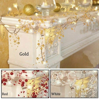 £5.87 • Buy 20LED Berry Bead String Light Flower Garland Xmas Tree Home Party Wedding Decor