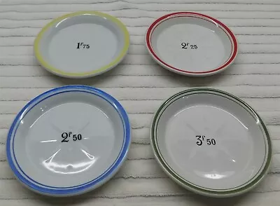 Vintage French Bistro / Cafe Tip Change Plates Set Of Four Dishes Bx • $49.99