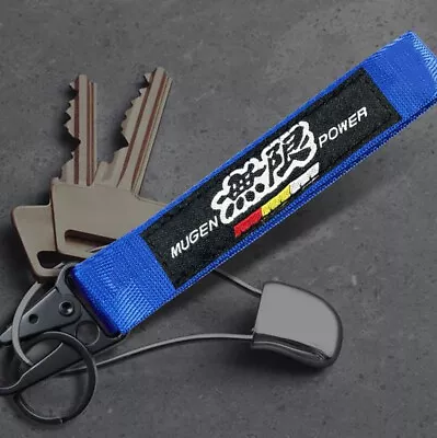 Car Keychain Metal Key Ring Emblem Lanyard Mugen Blue Black For Honda Acura • $22.99