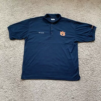 Auburn Tigers Polo Shirt Men XL Blue Short Sleeve 100% Polyester Columbia Fan • $18.99