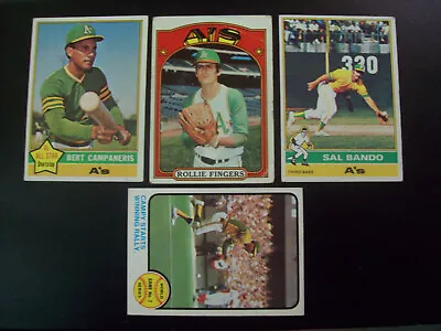 Lot Of 4 Different Oakland A's Vintage Topps Baseball Cards Vg/ex • $1.65