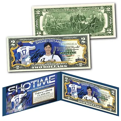 SHOHEI OHTANI Shotime 1st Ever DODGERS Officially Licensed Genuine US $2 Bill • $59.99