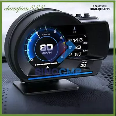 Car OBD2 GPS Multi-function Gauge Head-Up Display HUD Speedometer RPM Oil Temp • $45.95