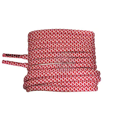 Mr Lacy Ropies - Red & White Shoelaces (130cm Length | 5.5mm Width) • £5.99