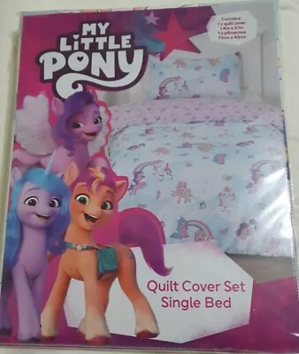 BNWT Licensed MY LITTLE PONY Single Bed Quilt Cover Set Pink RRP$75 FREE POST • $37.56