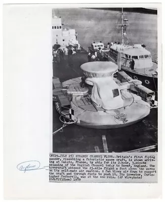 1959 British Hovercraft NRDC SR-N1 Flying Saucer At Calais France News Wirephoto • $33.99