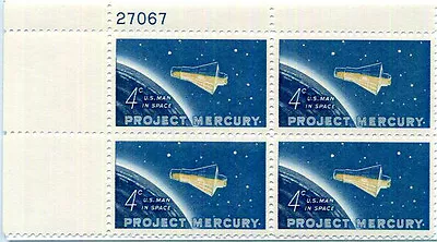 GENUINE USPS 4 Cent Project Mercury (Scott 1193) Plate Block (MNH) • $3