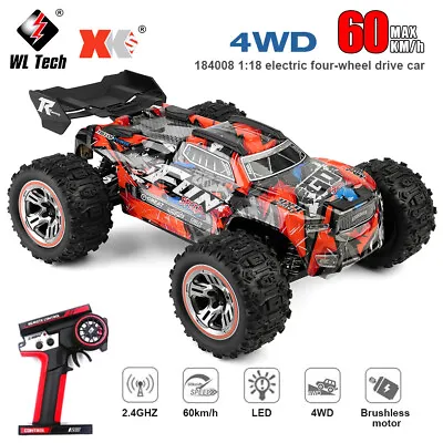 WLtoys XK 184008 RC Car 1/18 60KM/H 4WD With LED Lights 2.4GHz Off Road Truck • £77.81