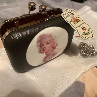 6x4” Marilyn Monroe Small Clasp Handbag W/ Chain By Fashion Only - Makeup • £15