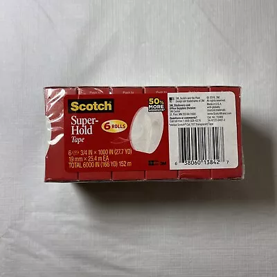 Scotch Super-Hold Tape 6 Rolls 50% More Adhesive 3/4 X 1000in • $10