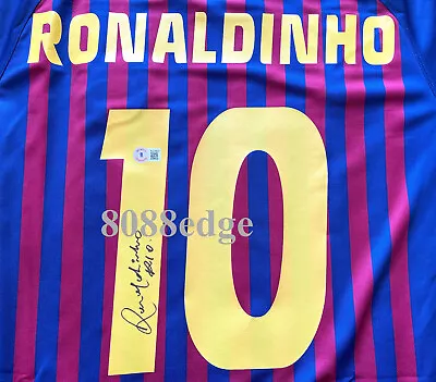 $799.95 • Buy  Ronaldinho  Beckett Authentic Signed Barcelona Soccer Jersey Auto Autograph Bas