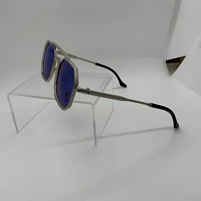 Vintage French Squared Chrome Sunglasses Titanium  1970s • $10