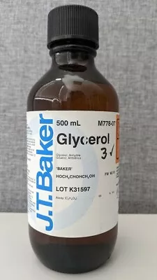 Glycerol Glycerine ≥99% J.T. Baker® M778-07 500ml • $50