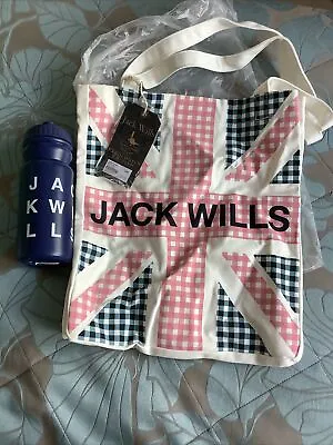 Jack Wills Tote / Book Bag And Water Bottle BNWT • £12