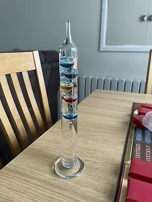 Galileo Thermometer 27cms Decorative Item Glass Home Preloved • £12.99