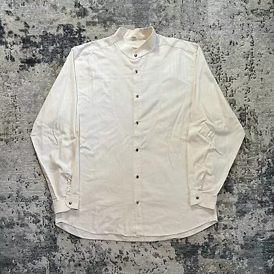 Wah Maker Frontier Button Up Shirt Mens Large Cream Long Sleeve Bib Western • $34.99