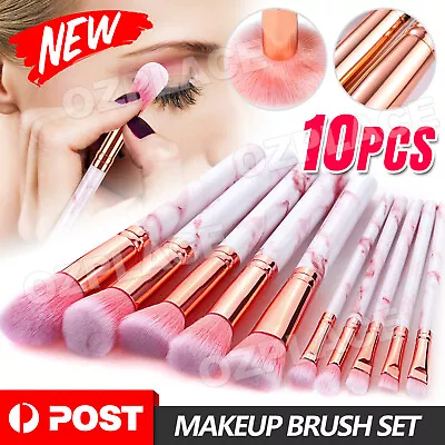 $6.25 • Buy 10PCS Professional Pink Cosmetic Makeup Brushes Brush Set Kit Make Up Sponge