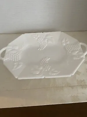  Vintage Fostoria Milk Glass With Grape Motif  Tray • $16