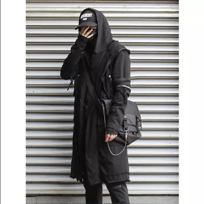 Trench Coat Men's Long Dark Wizard Cloak Cloak Double Hooded Coat • $59