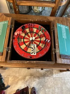 Vintage Marlboro Cabinet Cork Dart Board W/ 16 Darts • $69.90