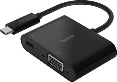 Belkin USB-C To VGA Adapter Monitor TV + 60w Charge Thunderbolt Macbook Laptop • $8.99