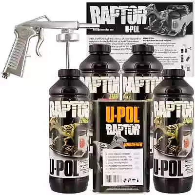 U-POL Raptor Black Truck Bed Liner Kit With FREE Spray Gun 4 Liters Upol • $139.99