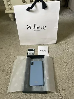 Genuine Mulberry Leather IPhone X Cover Case Pale Slate Colour  • £15