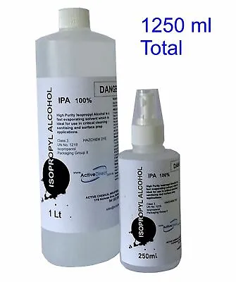 $23.95 • Buy Isopropyl Alcohol 100% IPA Isopropanol 1.25L 1 Litre + 250ml Finger Sprayer 
