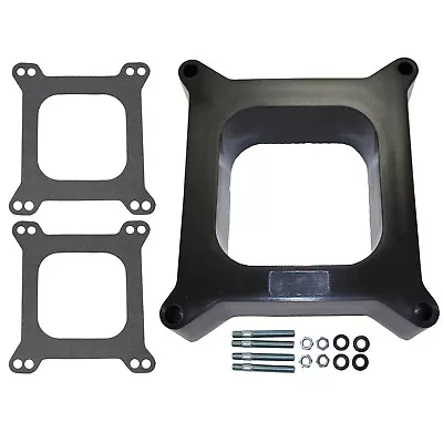 2  Plastic 4 Brl Open Square Flange Carb Carburetor Spacer W/ Gaskets Holley • $29.99